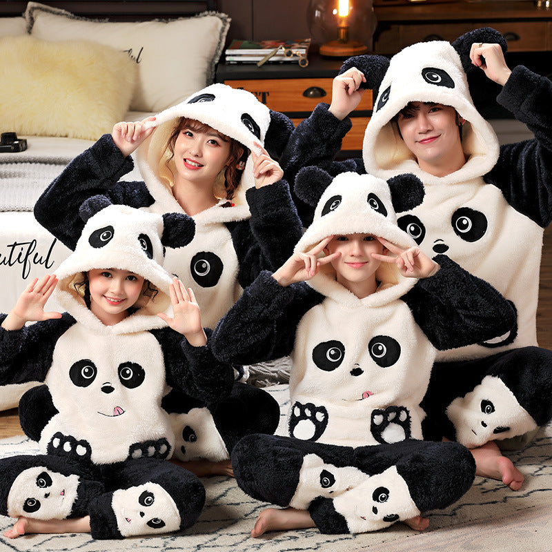 A Family Of Three Coral Plush Housewear Suit